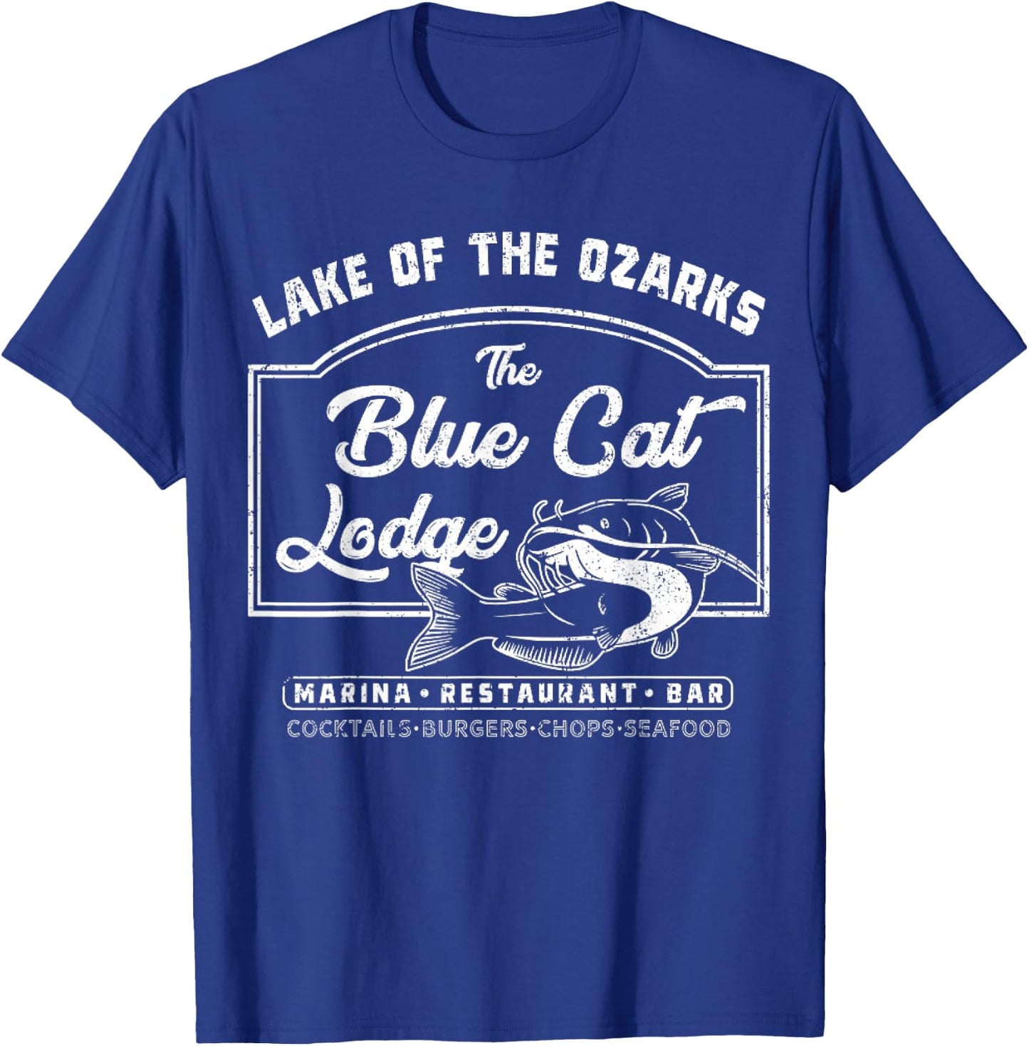 Vintage The Blue Cat Lodge Lake of The Ozarks T-Shirt - T-Shirt | Royal