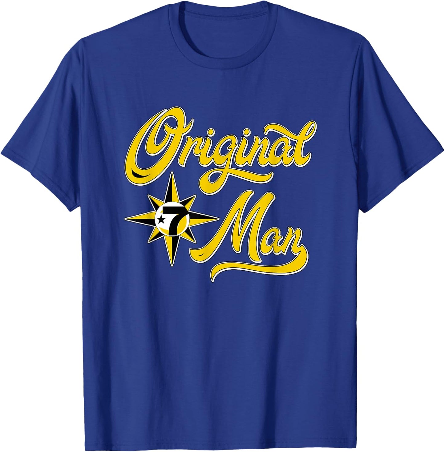 Original Man Allah 7 Logo Crescent Star 5 percent T-Shirt - T-Shirt | Royal