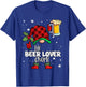 Beer Lover Gnome Red Buffalo Plaid Matching Family Christmas T-Shirt - T-Shirt | Royal