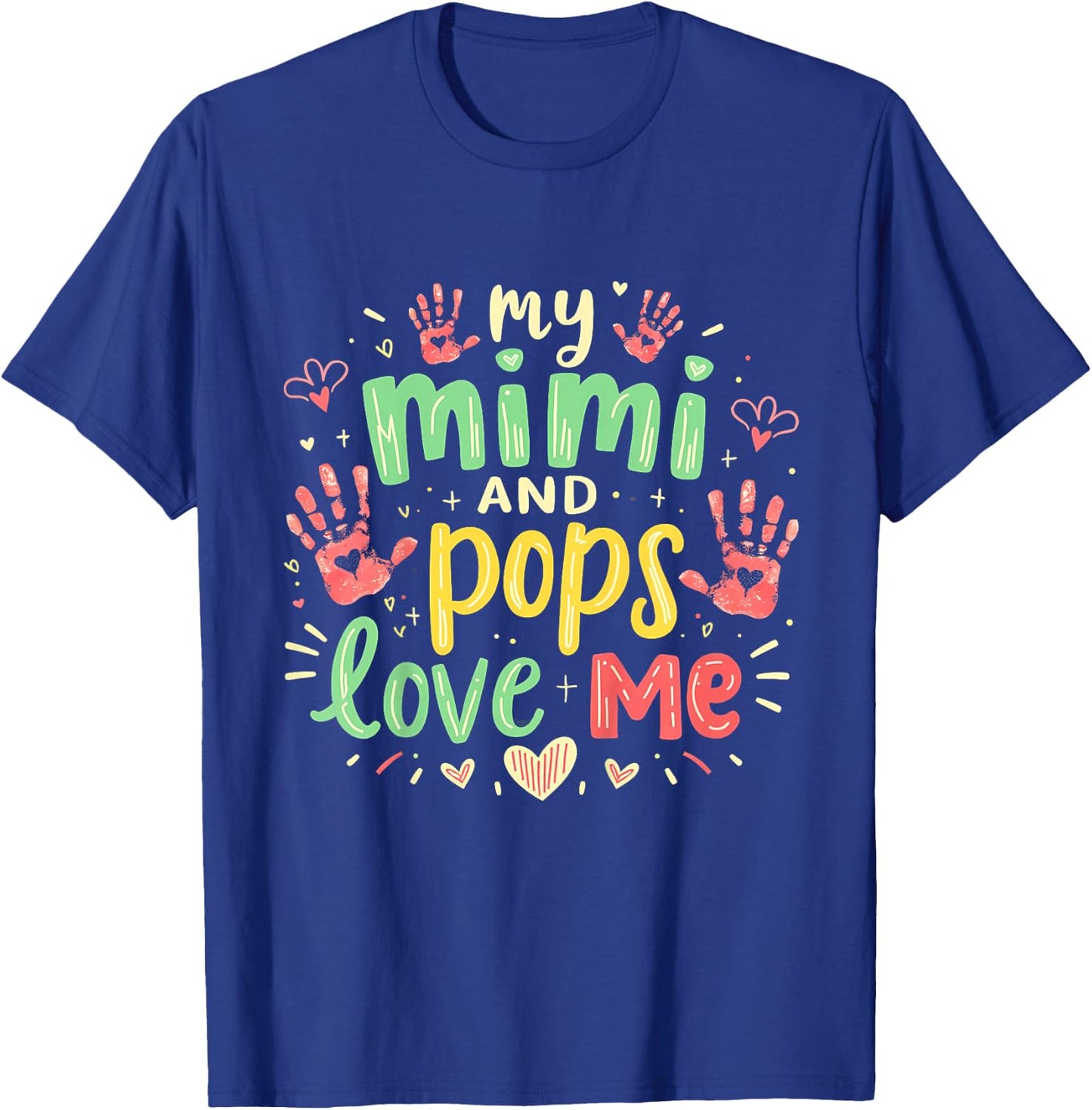 Kids My Mimi and Pops Granddaughter & Grandson T-Shirt - T-Shirt | Royal