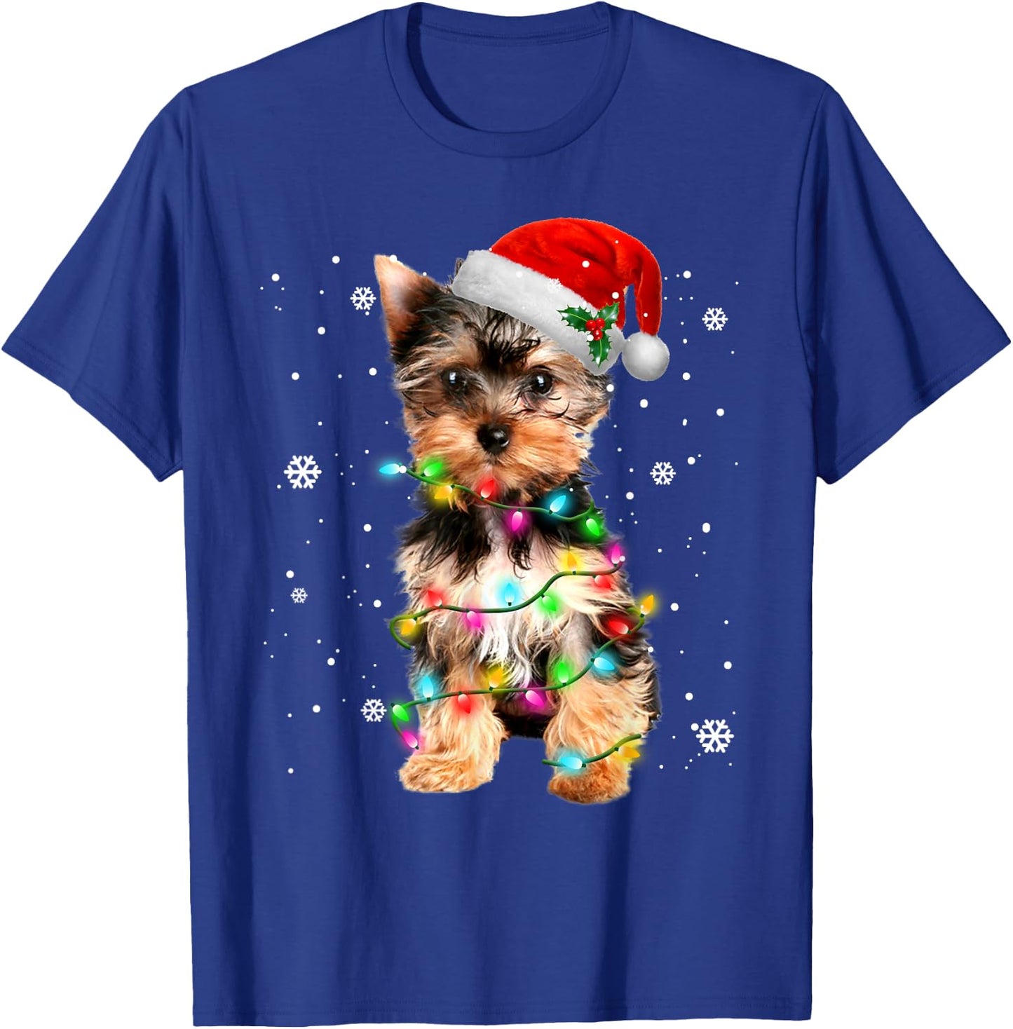 Yorkie Dogs Tree Christmas Sweater Xmas Pet Animal Dog Lover T-Shirt - T-Shirt | Royal