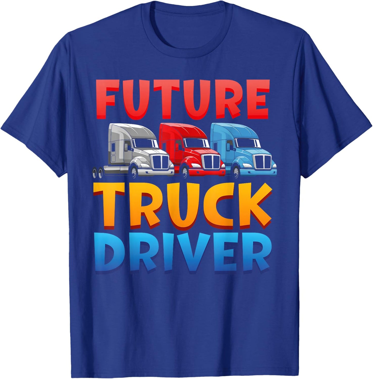 Trucker Truck Driver Kids Vintage Future Truck Driver T-Shirt - T-Shirt | Royal