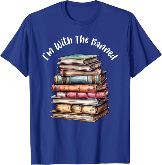 I'm with The Banned Books Vintage Librarian Life Retro T-Shirt - T-Shirt | Royal