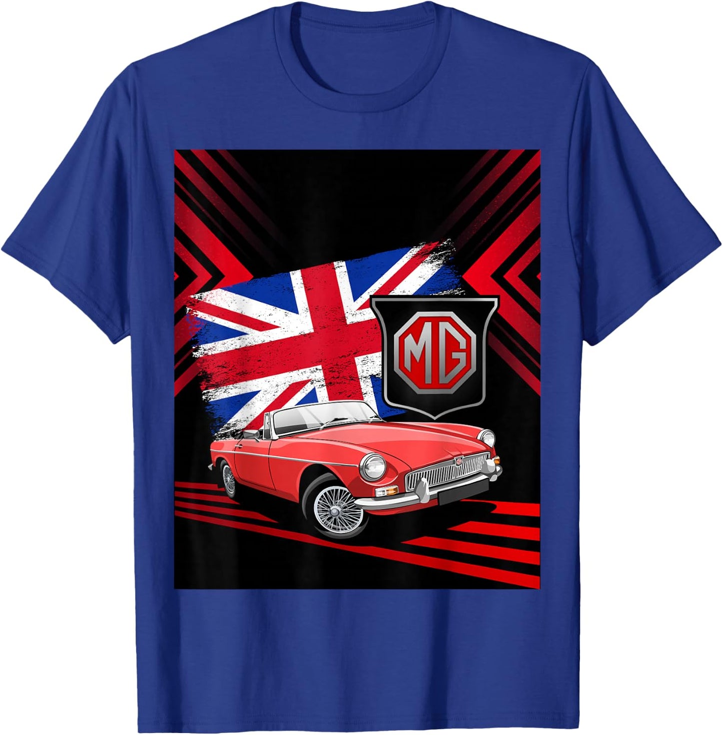 British Classic Sports Car - MG MGB Convertible T-Shirt - T-Shirt | Royal