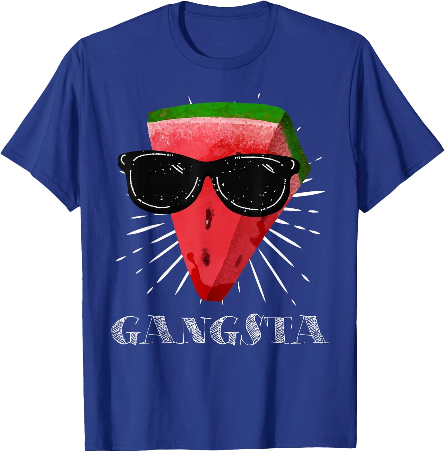Gangsta Watermelon with Sunglasses Gift Fun T-Shirt - T-Shirt | Royal