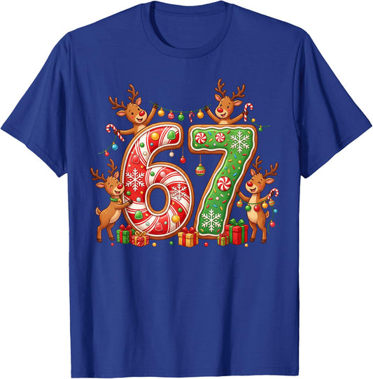 Christmas 67 Funny Xmas Six Seven Ugly Sweater 6-7 T-Shirt - T-Shirt | Royal