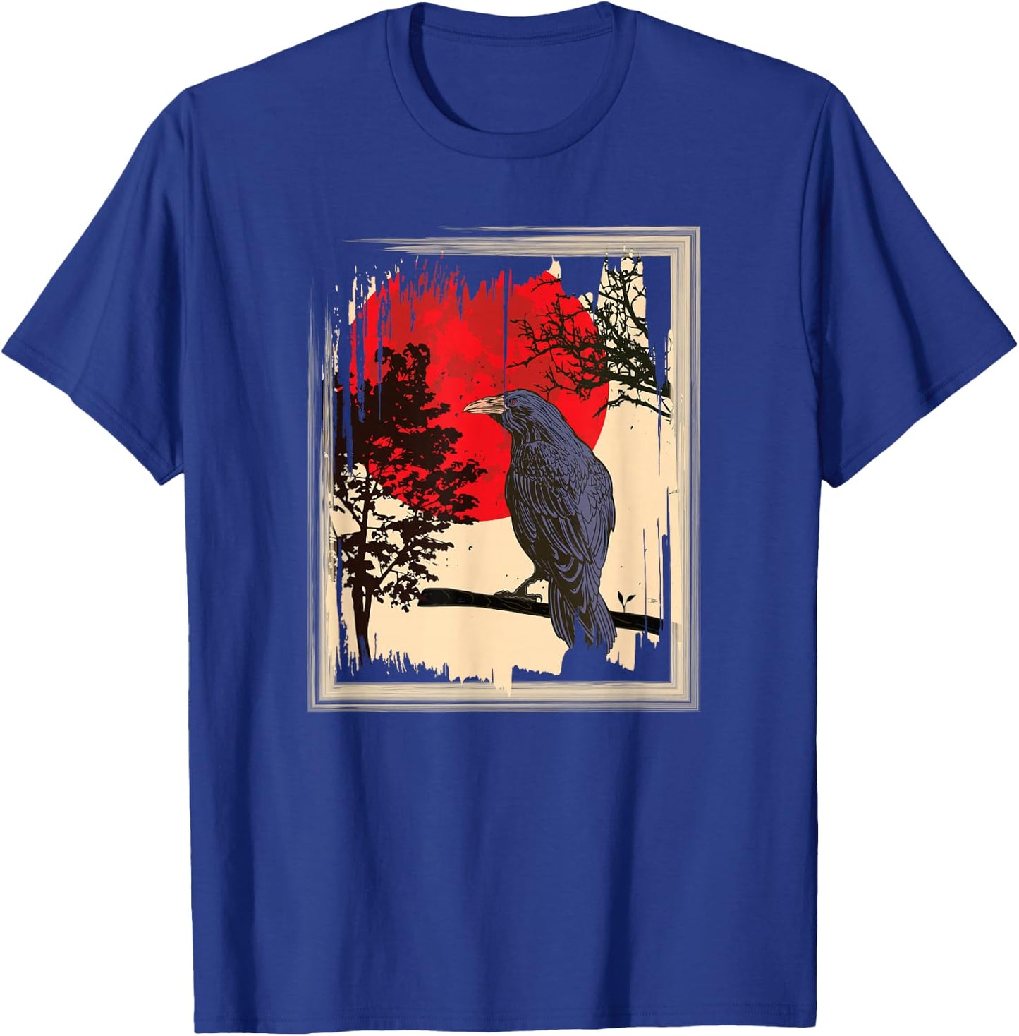 Gothic Red Moon Black Crow T-Shirt - T-Shirt | Royal