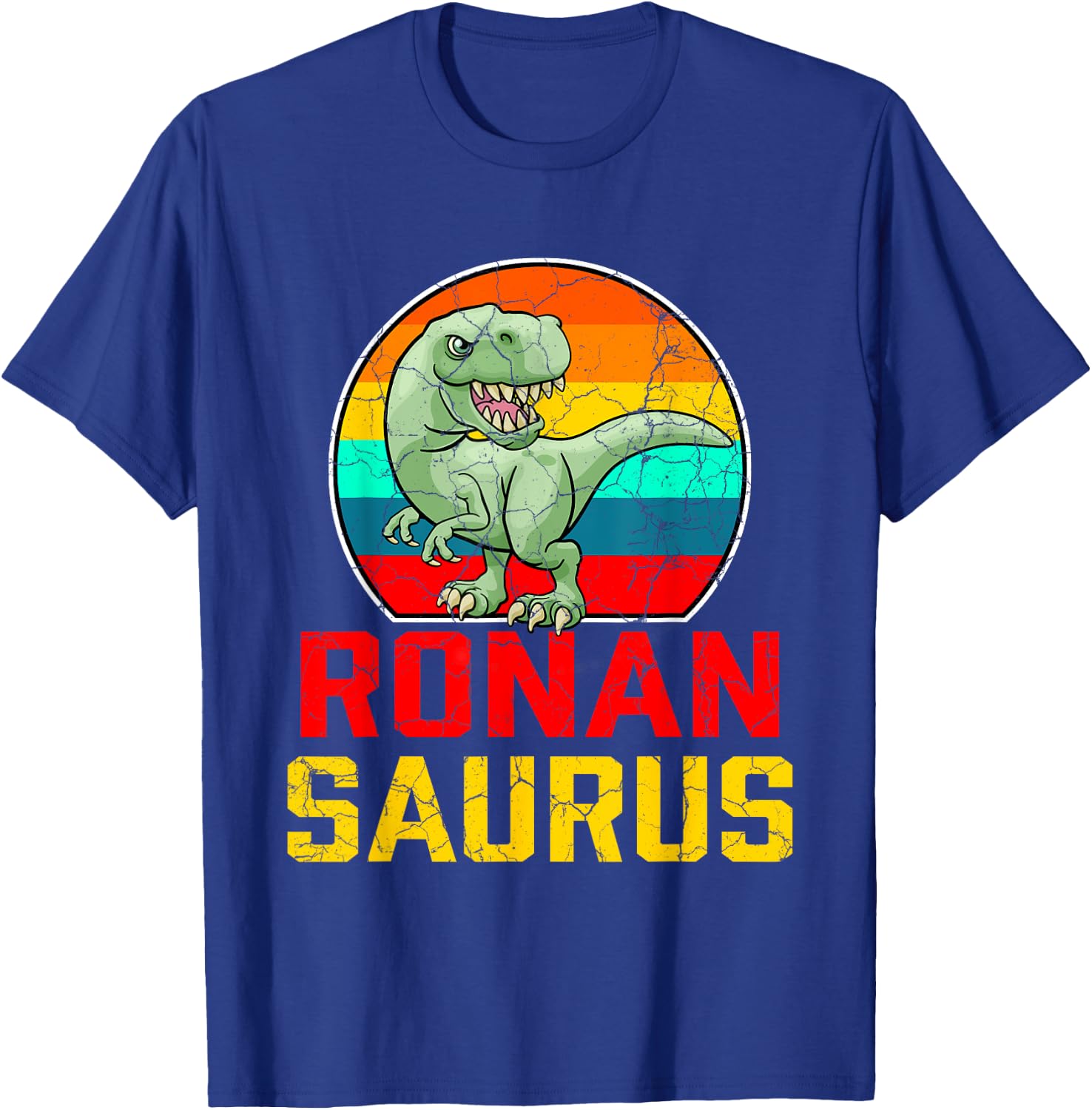 Ronan Saurus Family Reunion Last Name Team Funny Custom T-Shirt - T-Shirt | Royal