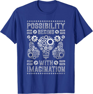 Possibility Begins With Imagination, Steampunk T-Shirt - T-Shirt | Royal