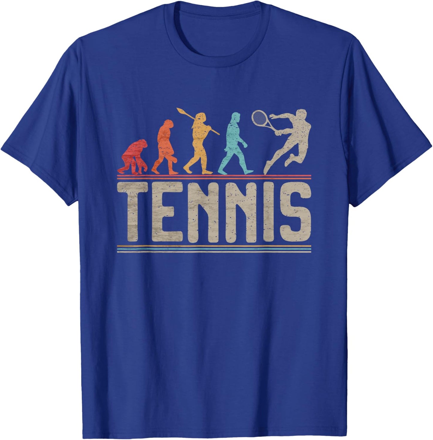 Tennis Player Evolution of Man Vintage Tennis Lover T-Shirt - T-Shirt | Royal