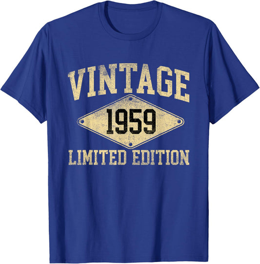 Vintage 1959 Limited Edition Year Of Birth Birthday T-Shirt - T-Shirt | Royal