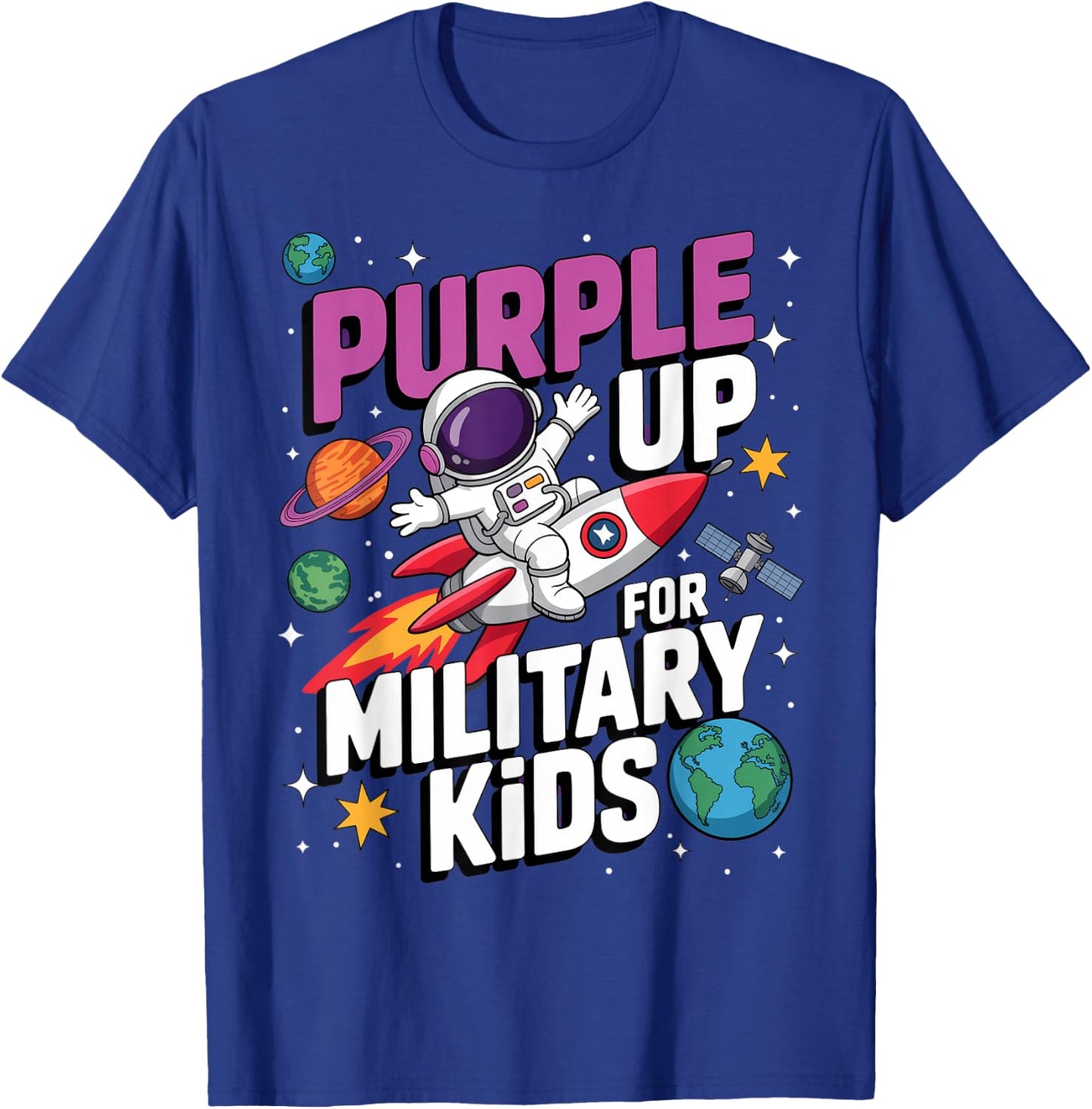 Space Theme Military T-Shirt - T-Shirt | Royal