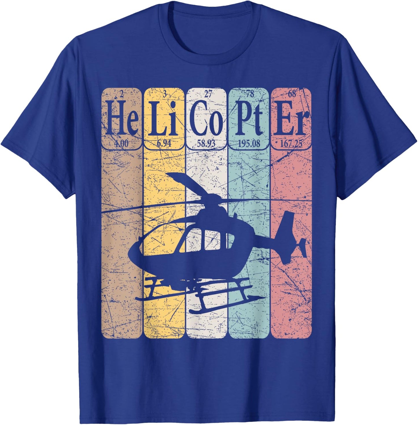 Helicopter Periodic Table Elements Aviation Helicopter Pilot T-Shirt - T-Shirt | Royal