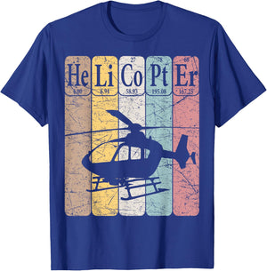 Helicopter Periodic Table Elements Aviation Helicopter Pilot T-Shirt - T-Shirt | Royal