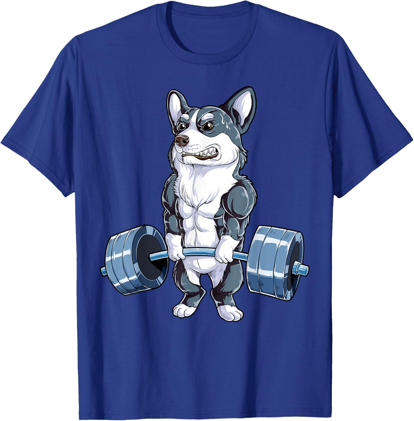 Corgi Weightlifting Funny Deadlift Men Fitness Gym Workout T-Shirt - T-Shirt | Royal