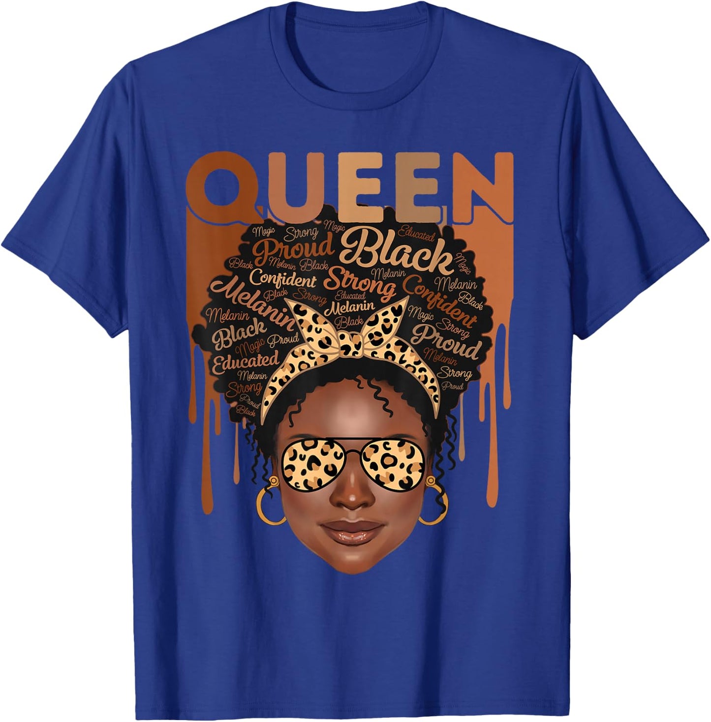 Black Woman Educated Strong Melanin Queen African American T-Shirt - T-Shirt | Royal