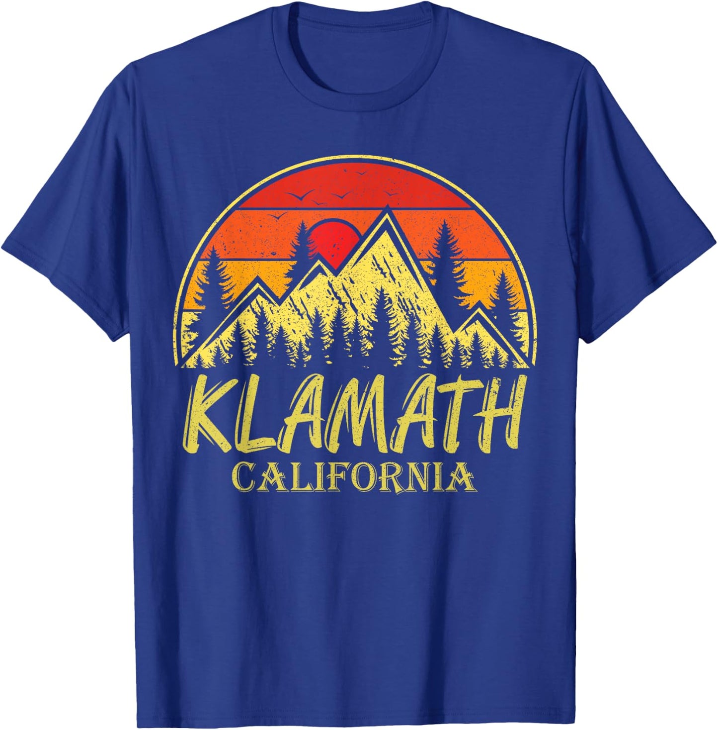 Vintage Klamath California CA Mountains Hike Hiking Souvenir T-Shirt - T-Shirt | Royal