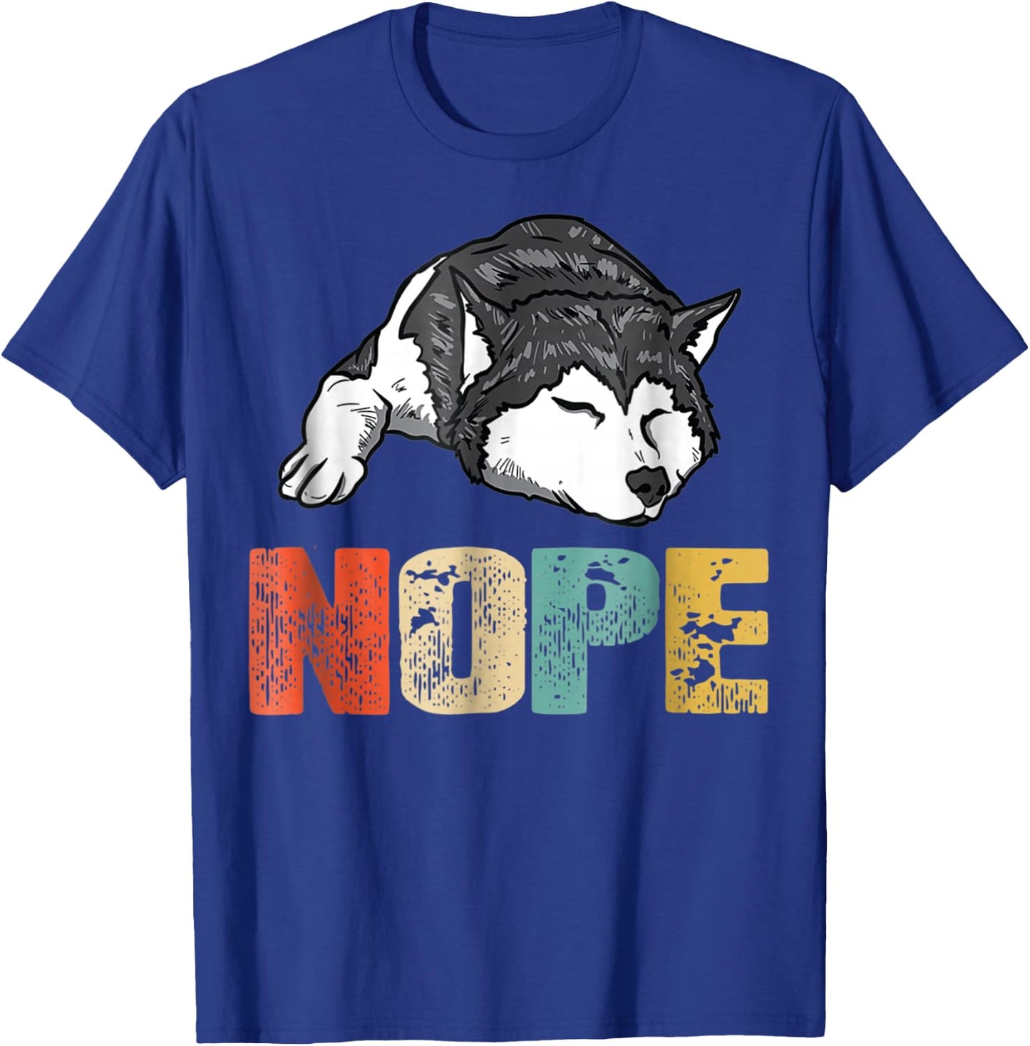 Vintage Nope Funny Siberian Husky Dog Lover Women T-Shirt - T-Shirt | Royal