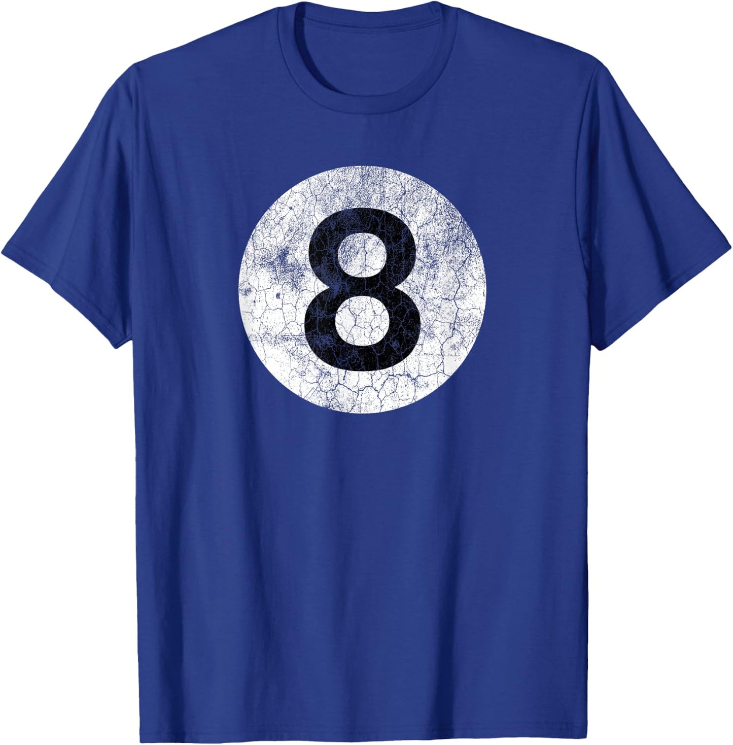 8 Ball Billiards Distressed Vintage Style Costume Eight Ball T-Shirt - T-Shirt | Royal