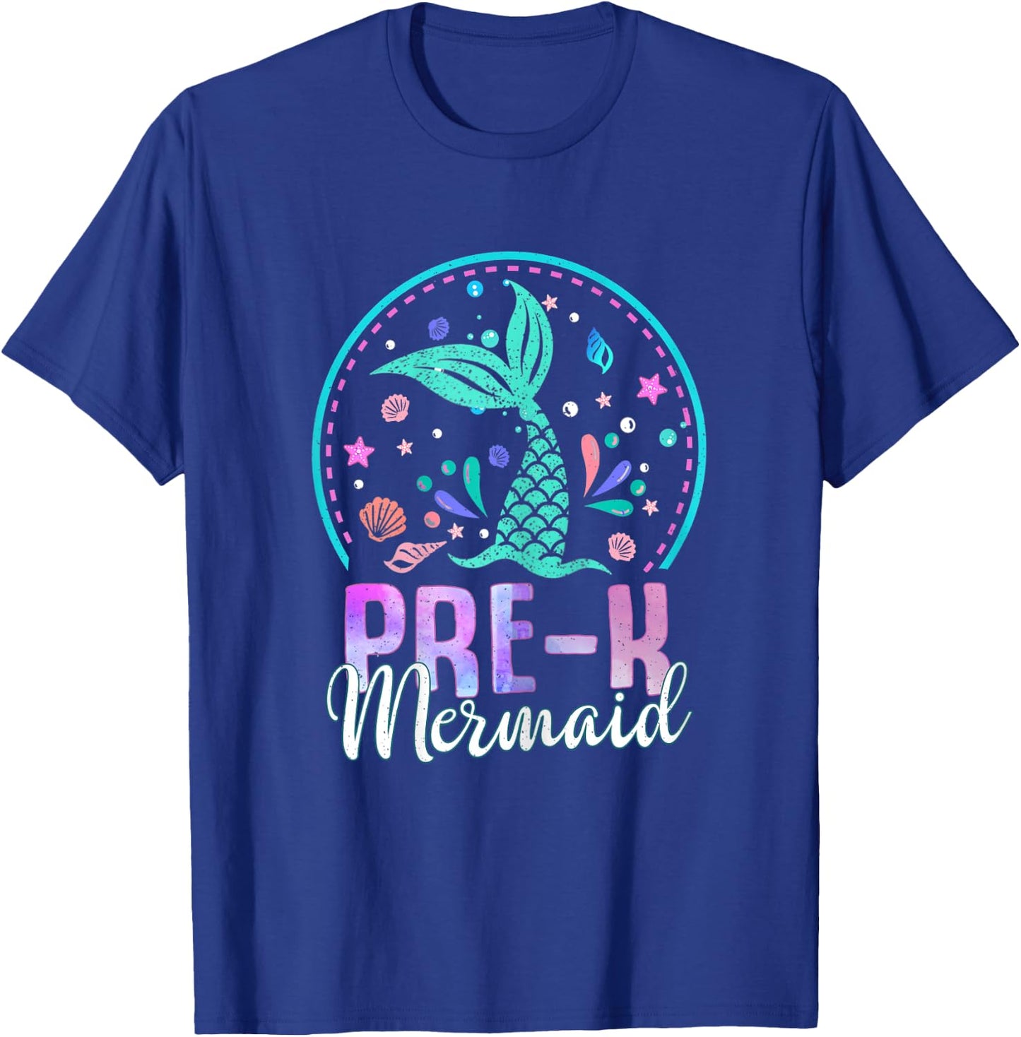 Pre Kinder Mermaid Teacher Students Girls Back To School Kid T-Shirt - T-Shirt | Royal