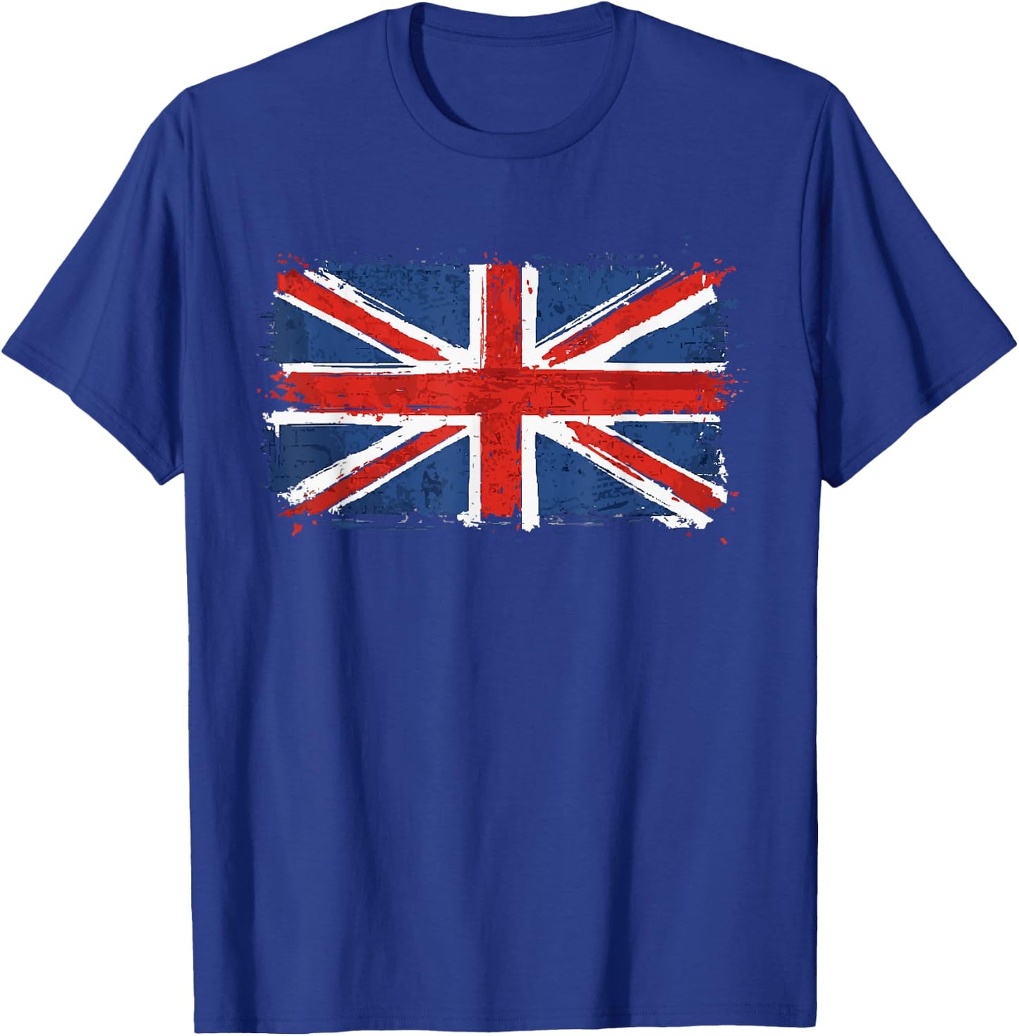 Union Jack British Flag Vintage Grunge Ripped United Kingdom T-Shirt - T-Shirt | Royal