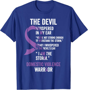 The Devil- Domestic Violence Awareness Support Ribbon T-Shirt - T-Shirt | Royal