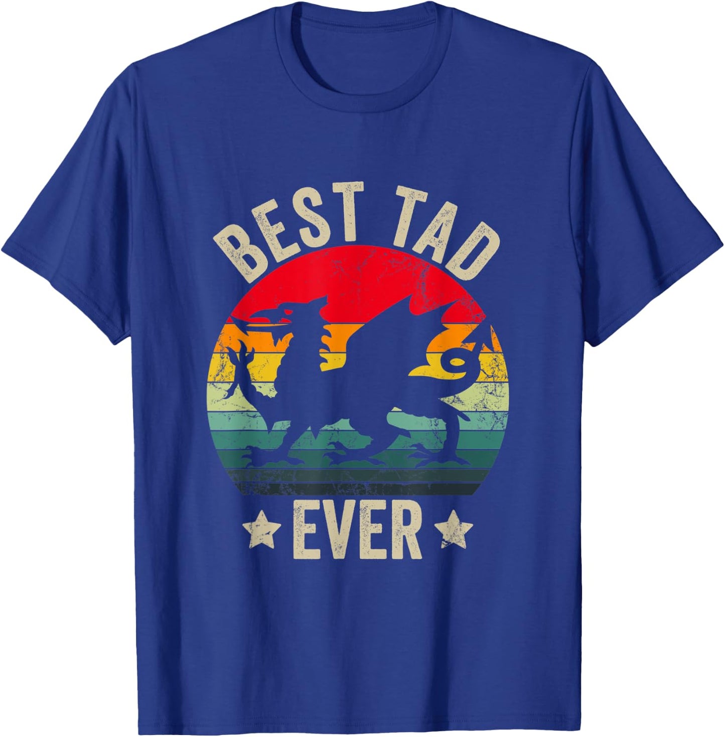 Welsh Fathers Day Wales Best Tad Ever Welsh Dragon T-Shirt - T-Shirt | Royal
