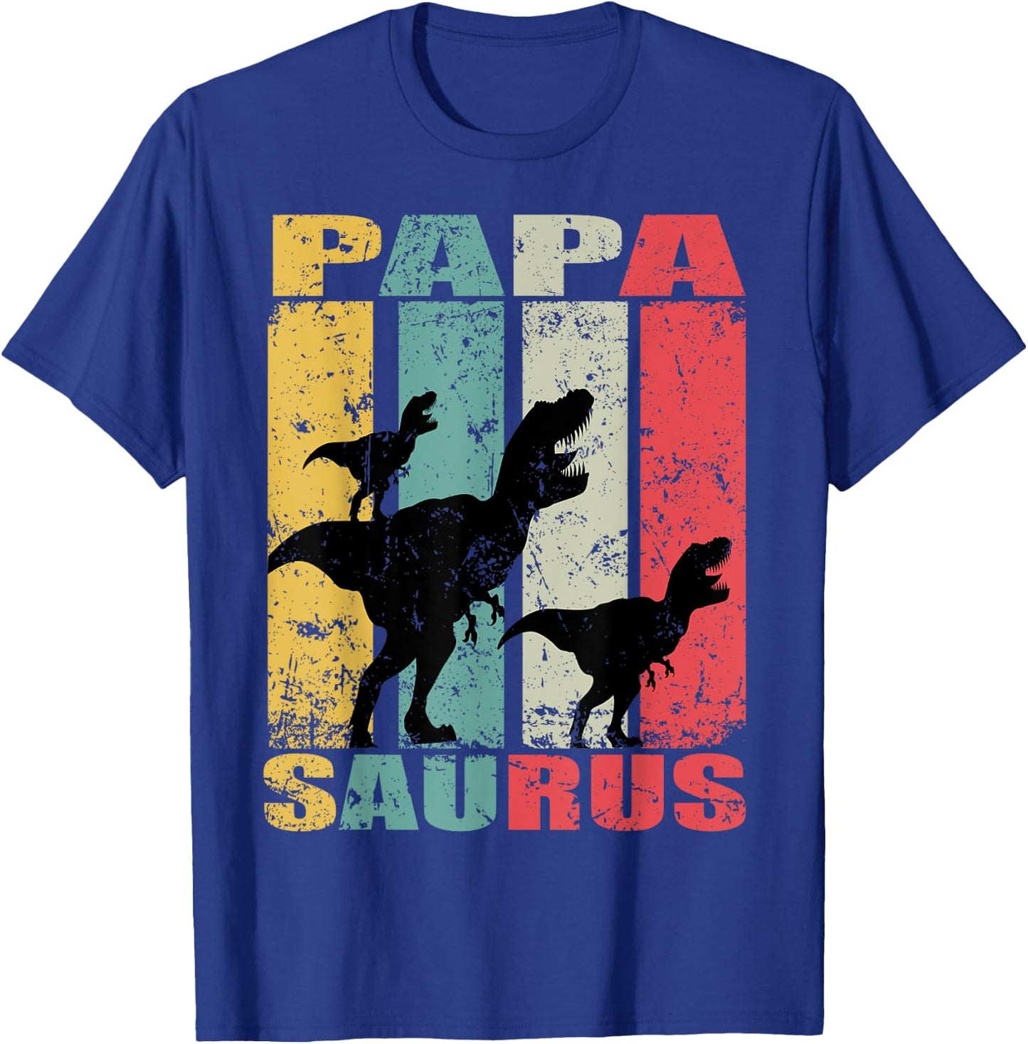 Papasaurus Rex Dinosaur Baby Dino Twin Family Papa Saurus T-Shirt - T-Shirt | Royal