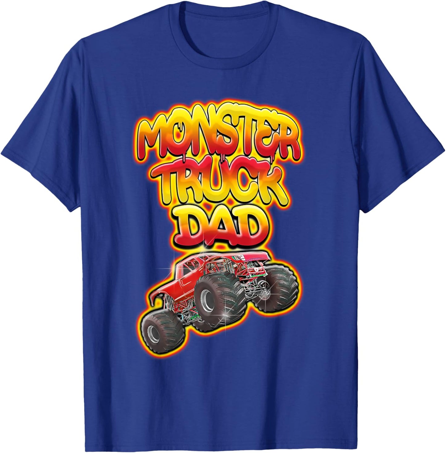 Monster Truck Dad Hot Red Graffiti Style T-Shirt - T-Shirt | Royal