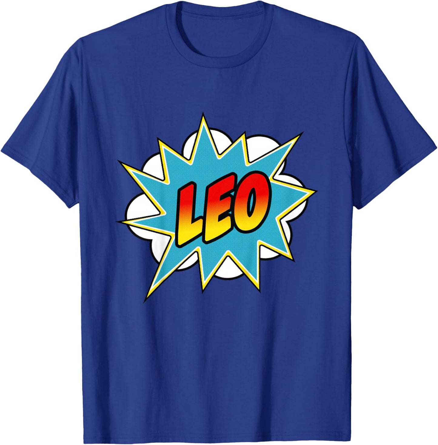 Kids Boys Leo Comic Book Superhero Name T-Shirt - T-Shirt | Royal