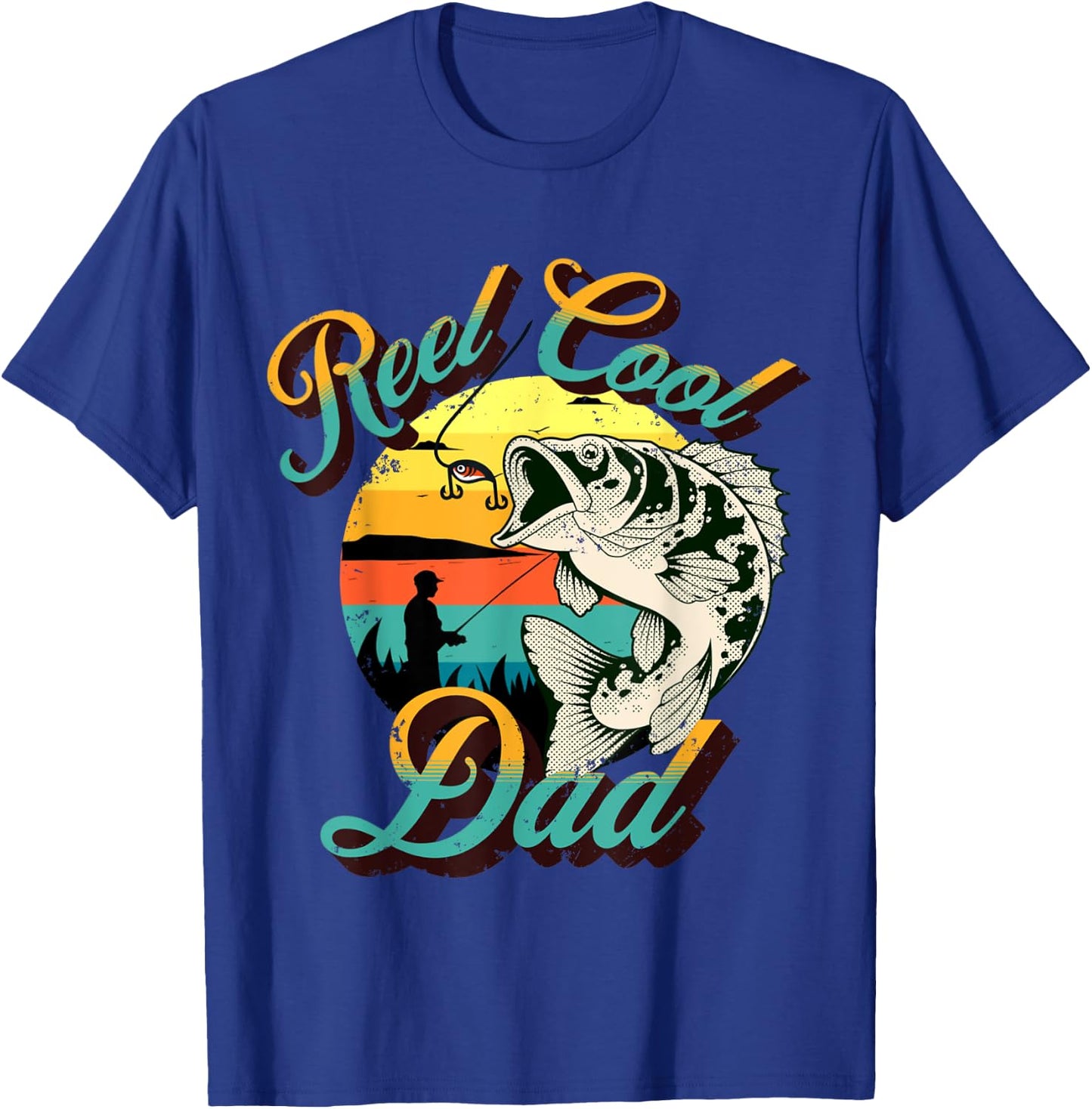 Funny Dad Fathers Day Gift Real Cool Dad Fishing, Dad Joke T-Shirt - T-Shirt | Royal