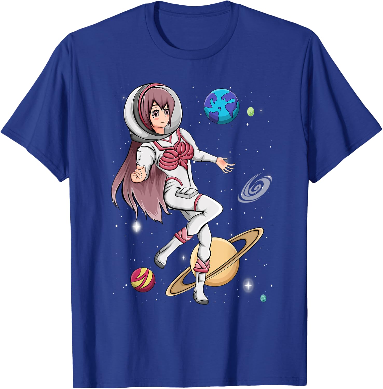 Astronaut, Amine Girl In Space T-Shirt - T-Shirt | Royal