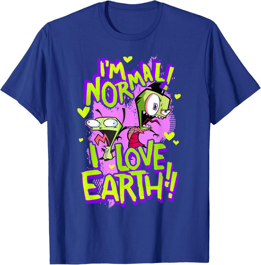 Invader Zim I'm Normal I Love Earth Day T-Shirt - T-Shirt | Royal