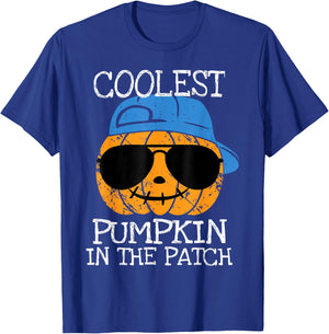 Coolest Pumpkin In The Patch Halloween Boys Girls Teen Kids T-Shirt - T-Shirt | Royal