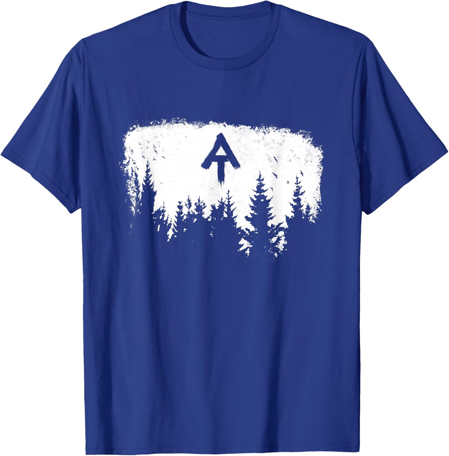 White Blaze Appalachian at Trail Minimalist Pine Tree Hike T-Shirt - T-Shirt | Royal