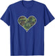 Camoflauge Heart Camo Camouflage Distressed T-Shirt - T-Shirt | Royal