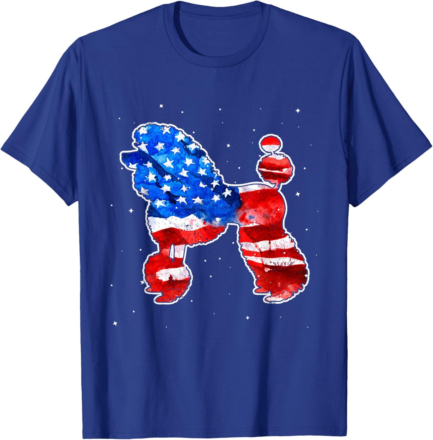 Poodle Tie Dye American Flag Patriotic 4th Of July Kids Men T-Shirt - T-Shirt | Royal