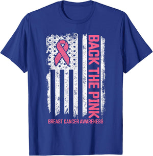 Breast Cancer Awareness Shirts Back the Pink Breast Cancer T-Shirt - T-Shirt | Royal