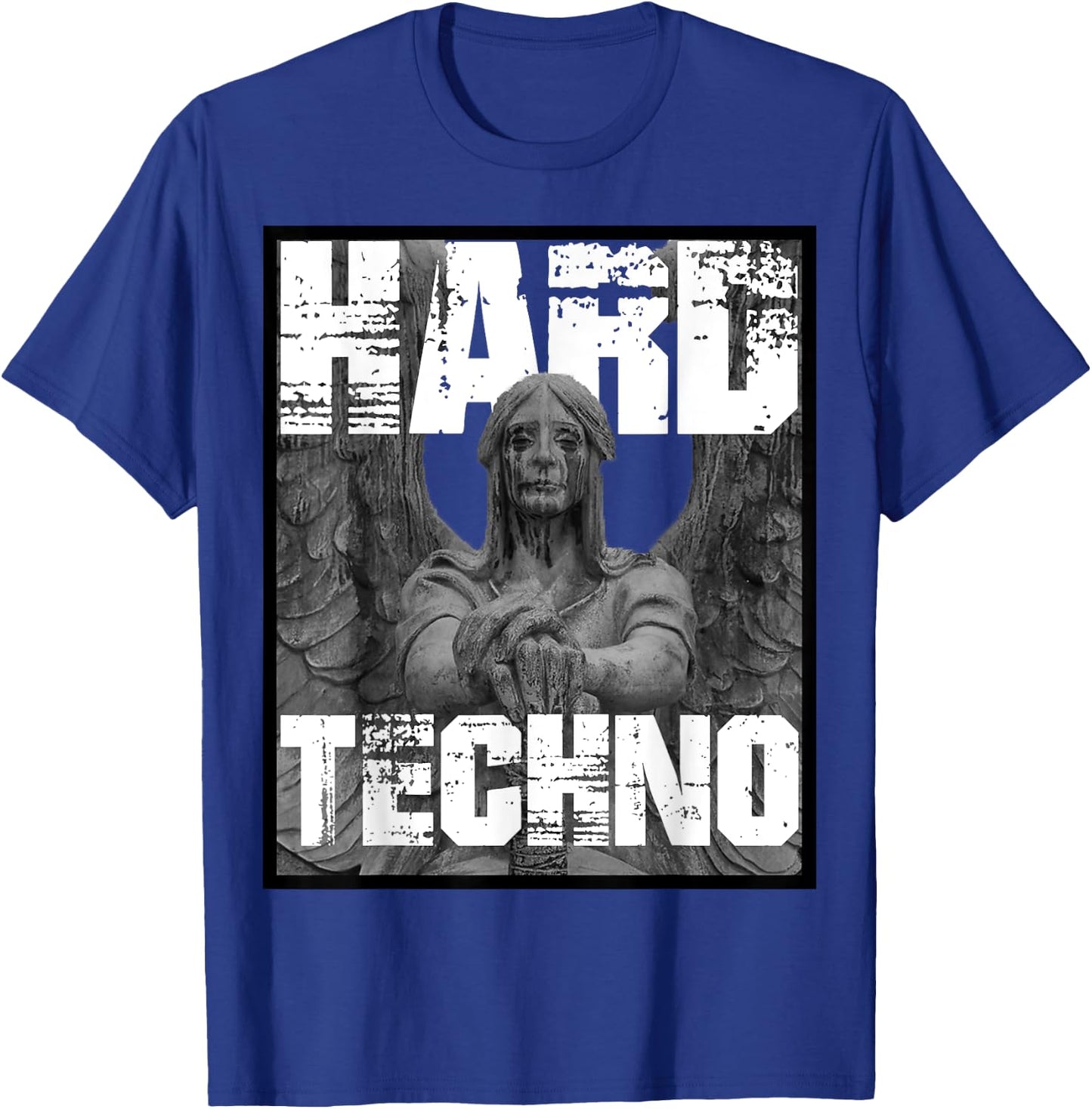Hard Techno Rave Angel Statue T-Shirt - T-Shirt | Royal