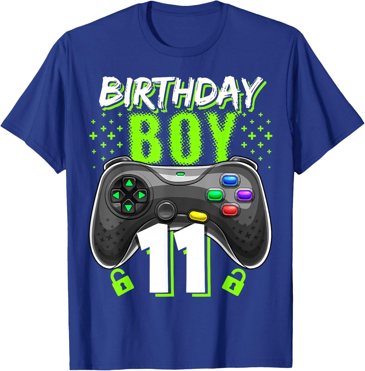 Birthday Boy 11 Video Game Controller Gamer 11th Birthday T-Shirt - T-Shirt | Royal