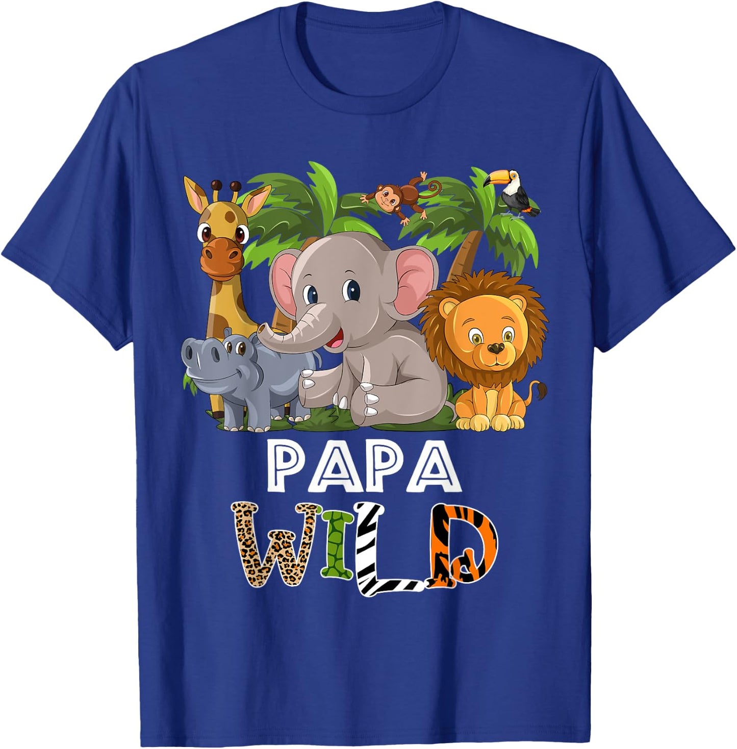 Papa Wild Zoo Theme Birthday Safari Jungle Matching Party T-Shirt - T-Shirt | Royal