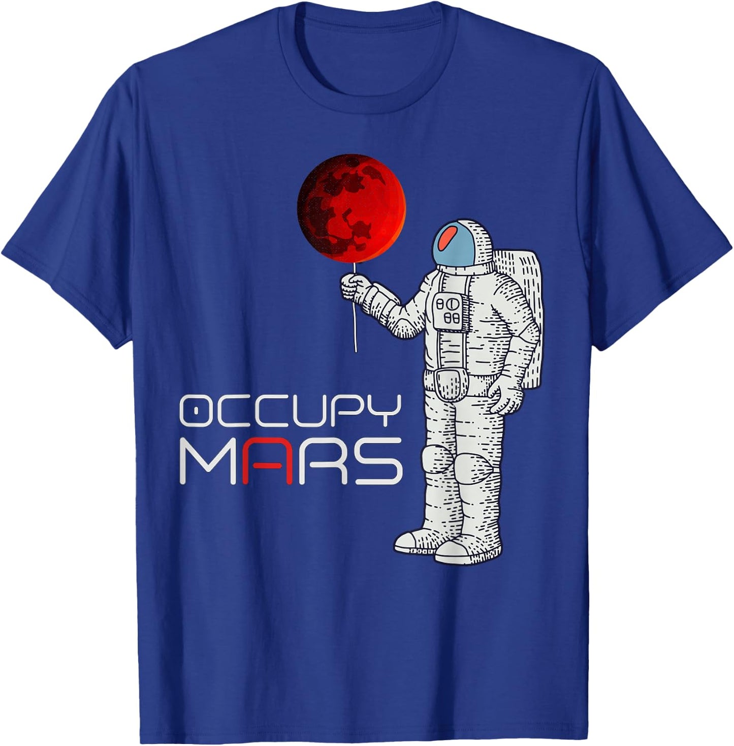 Occupy Mars Astronaut t shirt Kids, Boys, Men T-Shirt - T-Shirt | Royal