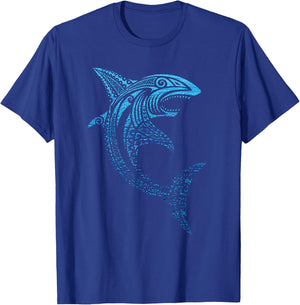 Artistic Tribal Shark Polynesian Tattoo Hawaiian Vacation T-Shirt - T-Shirt | Royal