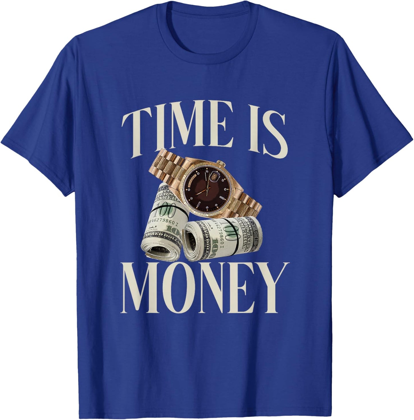 Time Is Money Cash Business Millionaire Cryptocurrency Rich T-Shirt - T-Shirt | Royal