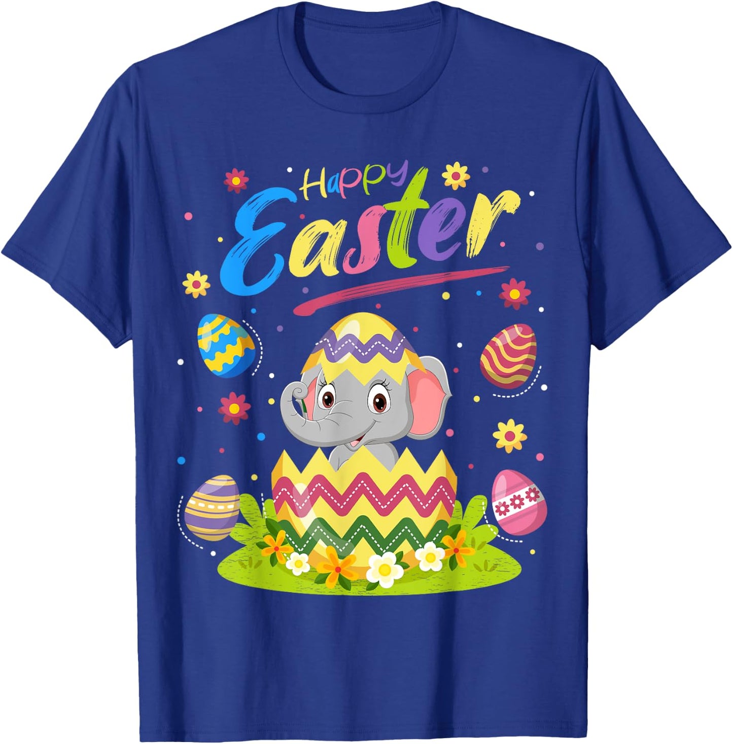 Elephant Lover Funny Easter Egg Elephant Happy Easter T-Shirt - T-Shirt | Royal