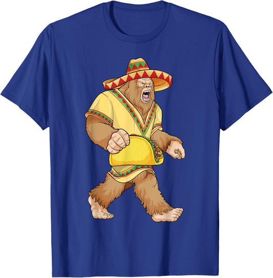 Bigfoot Taco Cinco de Mayo Mexican Bigfoot El Squatcho Boys T-Shirt - T-Shirt | Royal