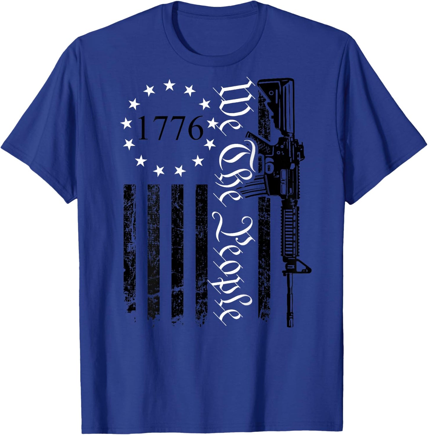 We The People - Gun Rights AR15 Pro Guns USA Flag (ON BACK) Men T-Shirt - T-Shirt | Royal