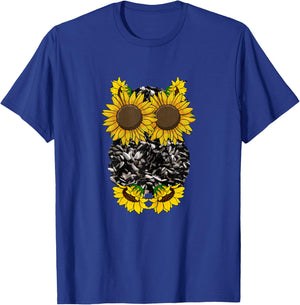 Sunflower Owl Cute Nocturnal Animal Floral Bird Lover Gift T-Shirt - T-Shirt | Royal