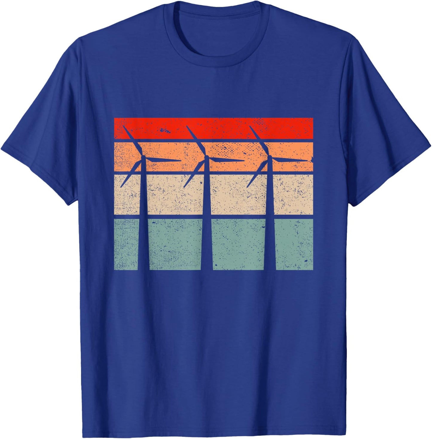 Retro Vintage Wind Turbine Technician Wind Energy T-Shirt - T-Shirt | Royal