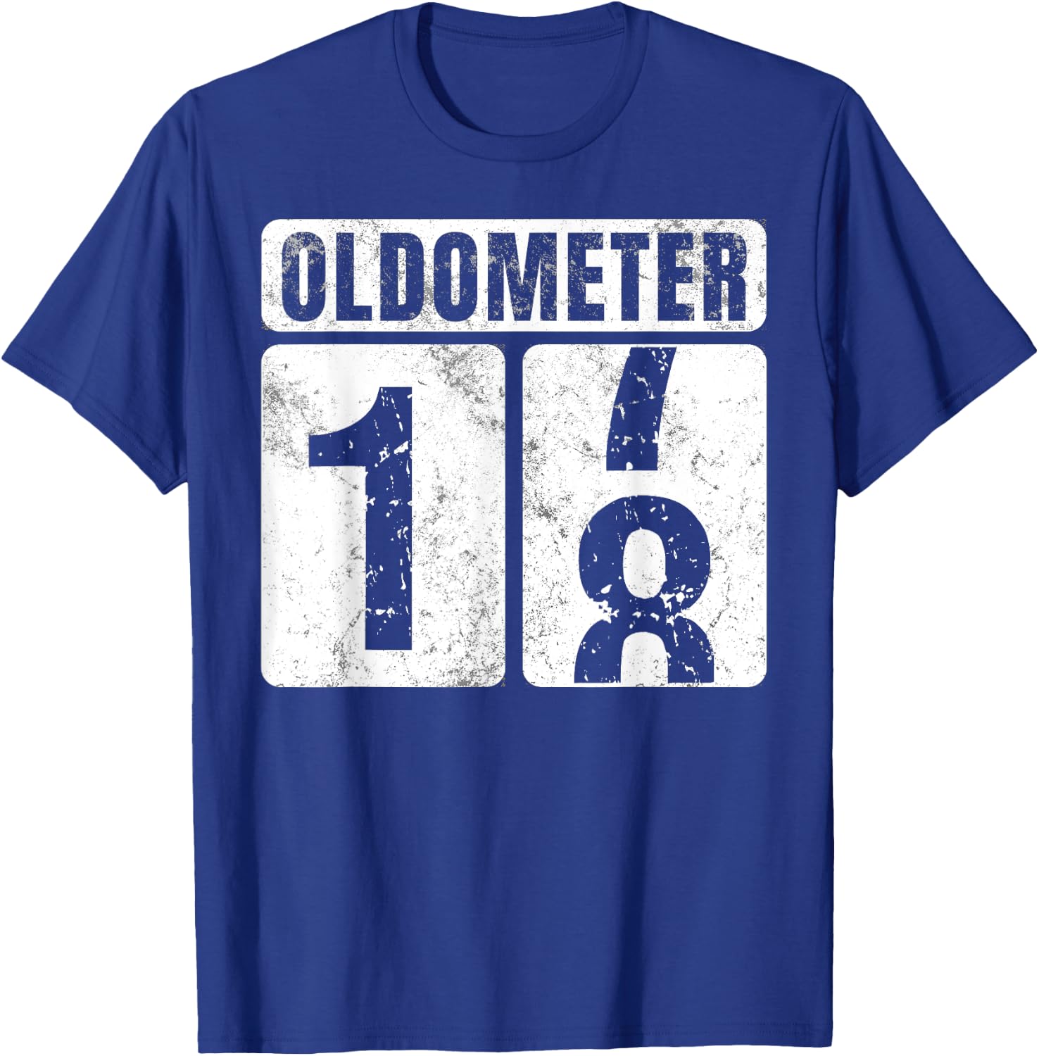 Oldometer 18 Shirt Vintage Funny 18th Birthday Gift T-Shirt - T-Shirt | Royal